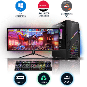 Refurbished AMD Ryzen 3 3100, 16GB RAM, 256GB SSD, 1TB HDD, AMD Radeon RX 580 8GB, Gaming PC