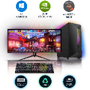 Refurbished AMD Ryzen 3 3200G, 16GB RAM, 256GB SSD, 1TB HDD, NVIDIA GeForce GTX 1050 Ti, Gaming PC