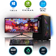 Refurbished Intel Core i3-12100, 16GB RAM, 1TB HDD, 256GB SSD, GTX 1650 SUPER 4GB, Gaming Pc