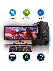 Refurbished Intel Core i7-8700K, 16GB RAM, 1TB HDD, 256GB SSD, GeForce GTX 1650 4GB, Gaming Pc