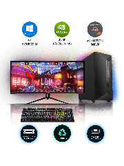 Refurbished AMD Ryzen 3 3200G, 16GB RAM, 256GB SSD, 1TB HDD, NVIDIA GeForce GTX 1050 Ti, Gaming PC