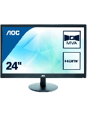 AOC 23.6-inch LED Monitor (M2470SWH), 1920 x 1080, 5ms, VGA, 2 HDMI, Speakers, VESA, 3 Years On-site Warranty