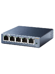 TP-Link (LS105G) 5-Port Gigabit Unmanaged Desktop LiteWave Switch, Steel Case